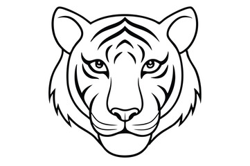 tiger head silhouette vector illustration 