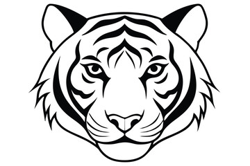 tiger head silhouette vector illustration 