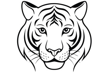 tiger head silhouette vector illustration 