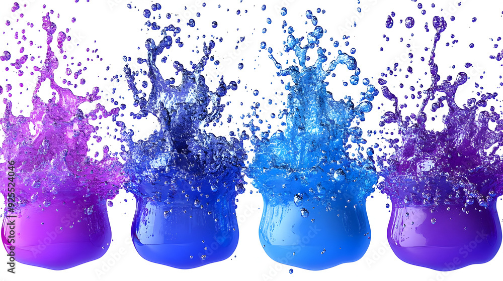 Aufkleber colorful splashes of liquid in various shades create a dynamic visual effect.