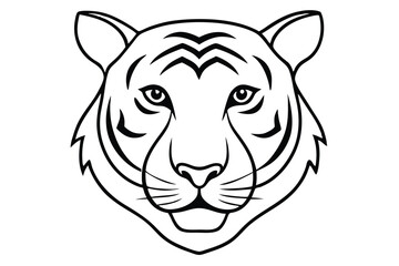 tiger head silhouette vector illustration 