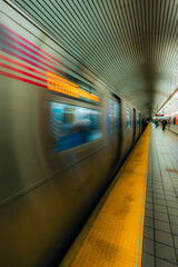 subway train in motion