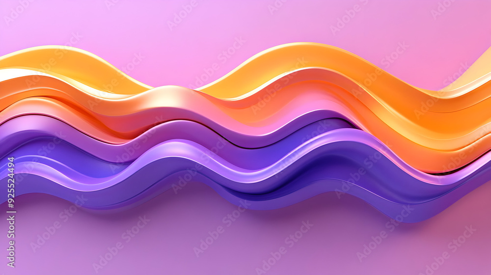 Poster colorful wavy lines create a dynamic and modern abstract design.