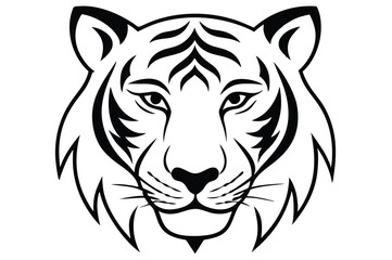 tiger head silhouette vector illustration 