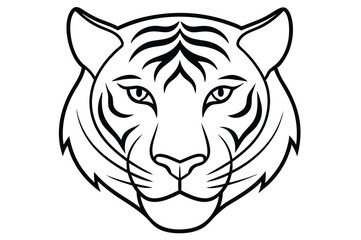 tiger head silhouette vector illustration 