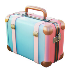 PNG Colorful vintage suitcase ready for travel