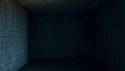 Scary dark walls, slightly light black concrete cement texture for background, ai