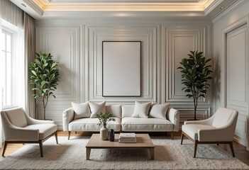 Sophisticated Living Room with Classic Furniture and Neutral Tones