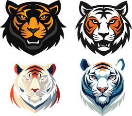 tiger head silhouette vector illustration 