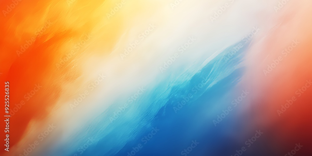 Aufkleber a vibrant gradient flows from orange-red to calming blue, ending in soft white, creating a dreamy ef