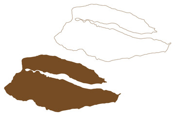 Ymer island (Kingdom of Denmark, Greenland, North America) map vector illustration, scribble sketch Ymer map