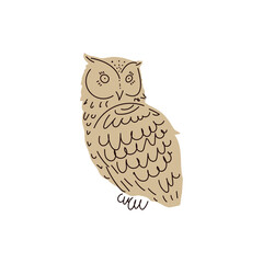 sitting owl vector illustration isolated	