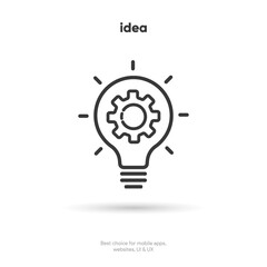 Light lamp bulb icon. Idea sign solution thinking concept symbol. Lighting Electric sign. Electricity, shine icon. Trendy Flat style for graphic design for UI UX website mobile app