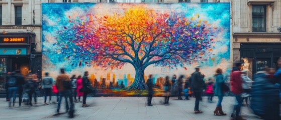 Obraz premium Tree of Life Urban Artwork Various Judaism, Christianity, Kabbalah Religion Spiritual Symbol