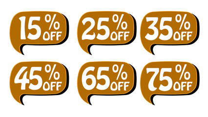 set of sale off tag with different prices