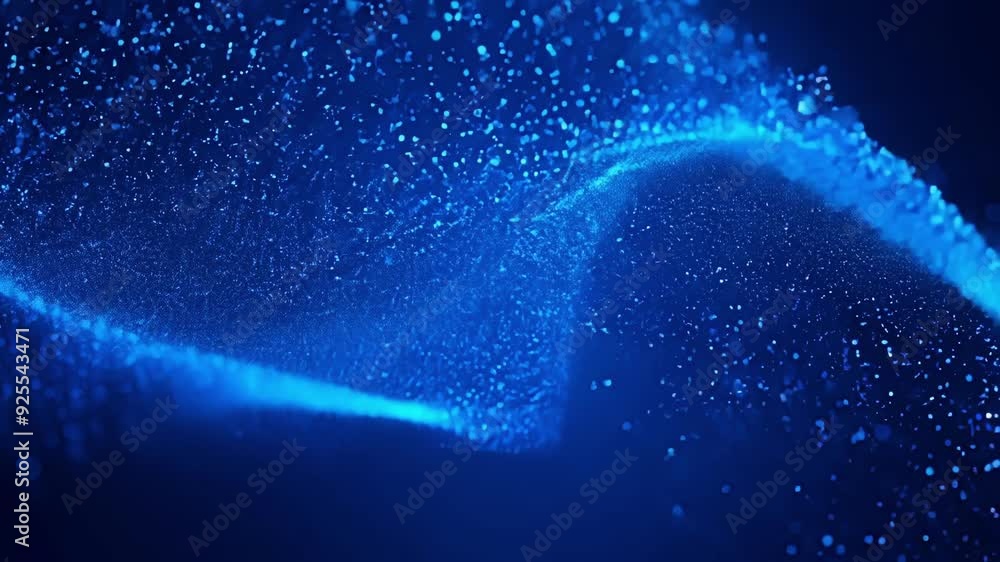 Poster an intriguing and artistic background design featuring royal blue particles arranged in a mesmerizin