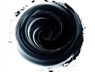 Fototapeta premium A swirling vortex, symbolizing the pull of unconsciousness, abstract and dynamic, dark colors, isolated on white background