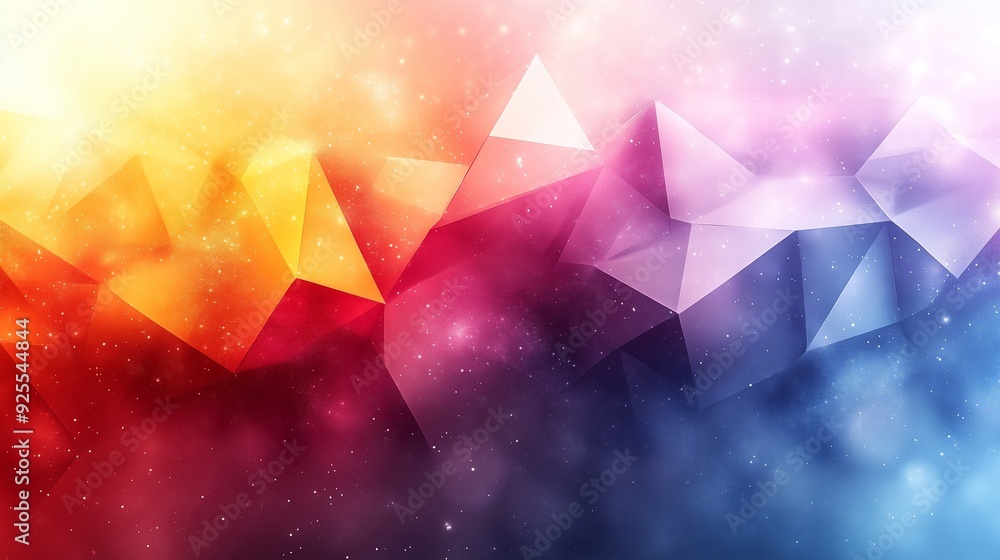 Poster abstract geometric background with vibrant colors blending in a smooth gradient