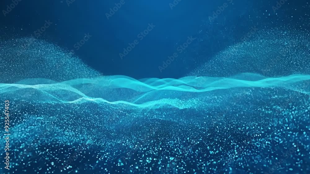 Aufkleber with a sense of depth and dimension this background has layers of abstract blue particles fading int