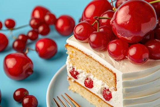 Mmm Cream Scene With A Delicious Cake, Ready To Be Enjoyed At The Birthday Party