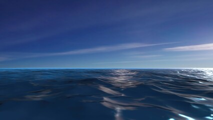 Obraz premium View of the calm waters of the Pacific Ocean during a warm summer sunset