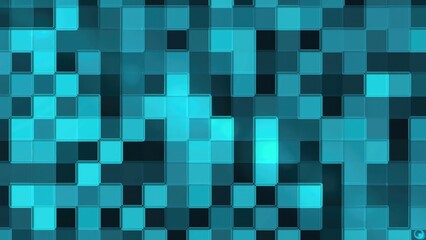 Abstract blue and teal mosaic pattern with varied rectangular shapes and shades