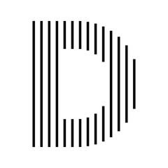 Letter D Logo with Abstract Line Pattern