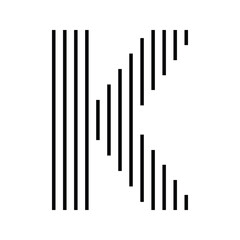 Letter K Logo with Abstract Line Pattern
