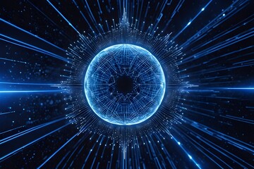 A blue sphere with a black hole in the center