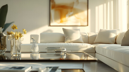 Elegant Living Room Scene With Modern Sofa Others