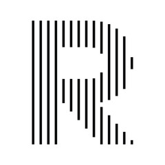 Letter R Logo with Abstract Line Pattern