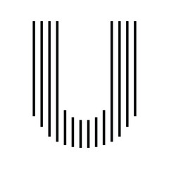 Letter U Logo with Abstract Line Pattern