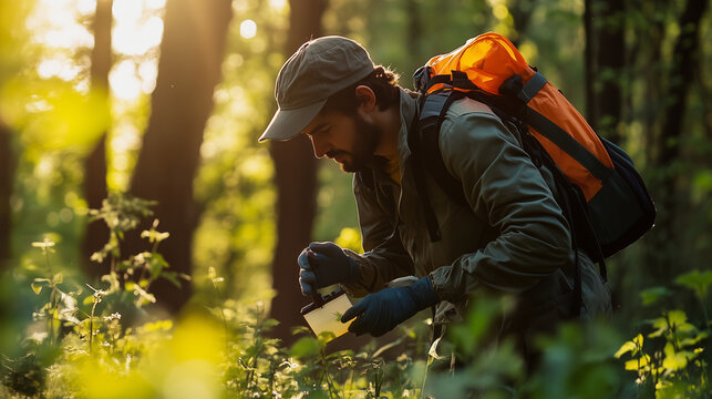 scientist working in the field