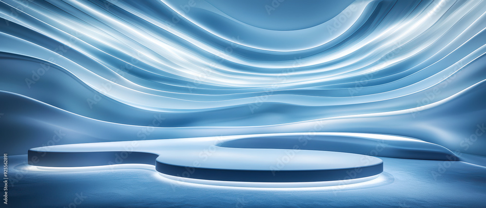 Poster a modern, sleek abstract background featuring flowing lines and smooth curves, perfect for presentat