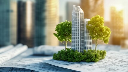 Environmental Sustainability in Construction Blueprints, environmental sustainability in construction blueprints with an image showing architects and engineers incorporating green building practices