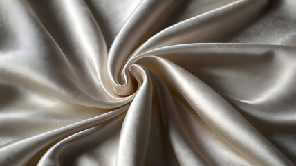 Fototapeta premium White rippled satin silk fabric. background texture