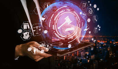 Compliance rule law and regulation graphic interface for business quality policy planning to meet international standard. uds