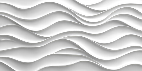 3D illustration texture of white pattern waves light and shadow. Wall decorative panel