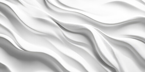 3D illustration texture of white pattern waves light and shadow. Wall decorative panel