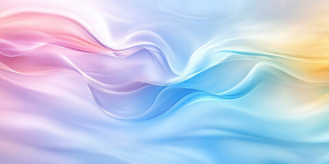 Obraz premium Abstract 3d wavy smooth background. Rainbow pastel color palette. Liquid texture of waves and underflows