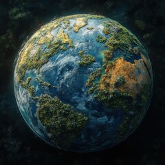 A world globe appearance similar to the appearance of a cancerous cell formed by the excess human population on the earth