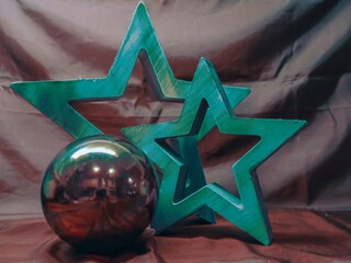Green star of david and a ball