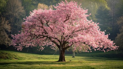 Fototapeta premium A cherry blossom tree in full bloom.