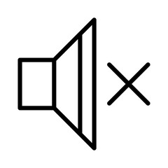 Mute icon with line style
