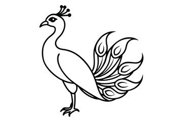 peacock style rangoli design vector silhouette 