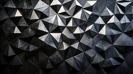 Fototapeta premium Textured 3D geometric patterns with deep shadows and metallic tones, designed as a stunning futuristic background for highimpact presentations