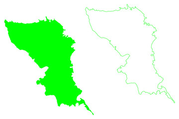 Obraz premium Samar island (Southeast Asia, Republic of the Philippines, Visayan Islands or archipelago) map vector illustration, scribble sketch Samar map