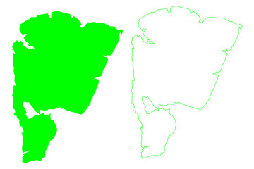 Somerset island (Canada, Nunavut Province, North America, Canadian Arctic Archipelago) map vector illustration, scribble sketch Somerset map