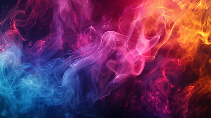 Obraz premium Abstract purple and orange smoke swirling in darkness