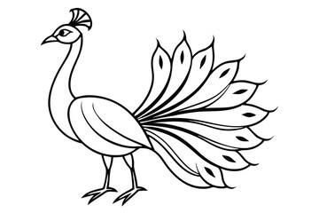 peacock style rangoli design vector silhouette 